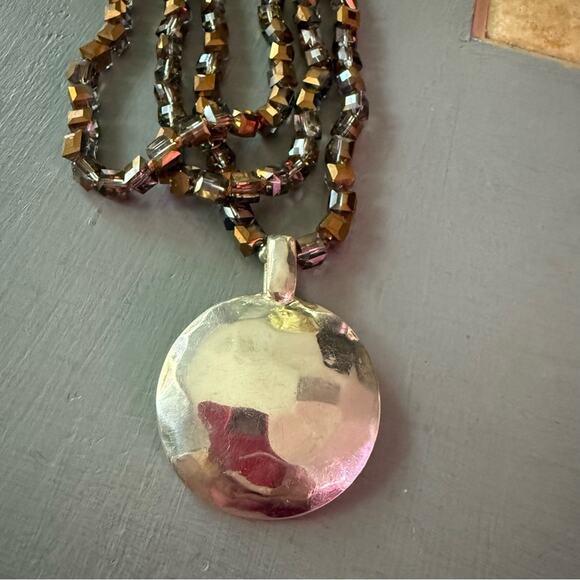 Simon Sebbag 925 Sterling Silver Pendant Multi Strand Beaded Necklace - Picture 4 of 10